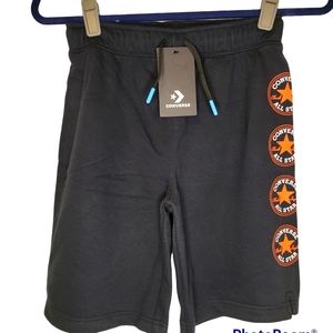 Boys Converse chuck patch French Terry shorts medium black NWT